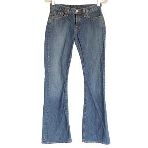 Lucky Brand Dungarees Jeans Womens Size 0 / 25 Low Rise Flare Cotton USA Made